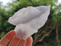 Natural Etched Blue Chalcedony Geodes x 6 From Nsanje, Malawi