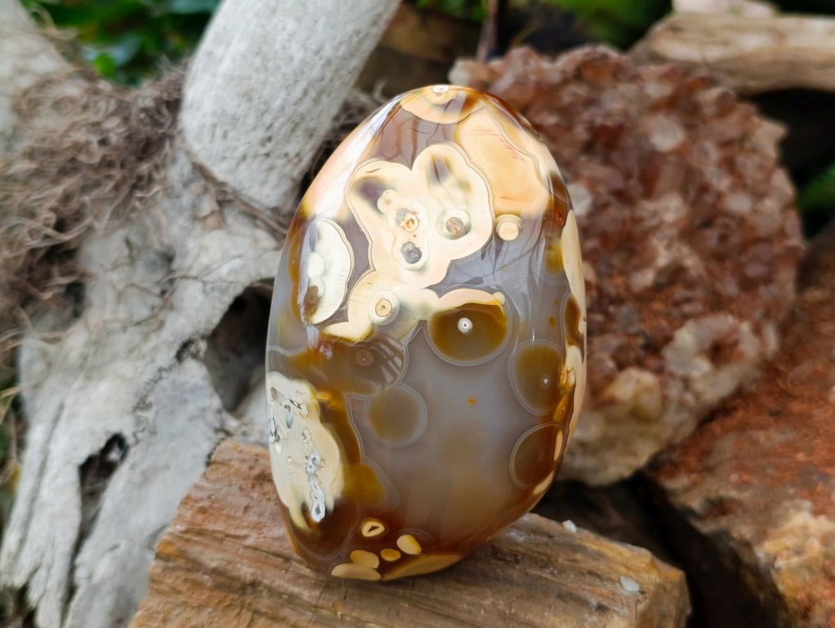 Polished Banded Agate Standing Free Forms x 4 From Madagascar