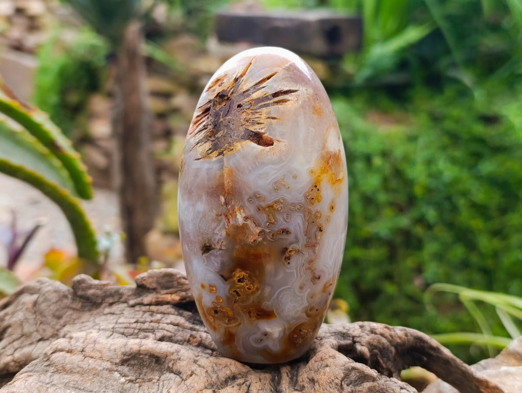 Polished Banded Agate Standing Free Forms x 4 From Madagascar