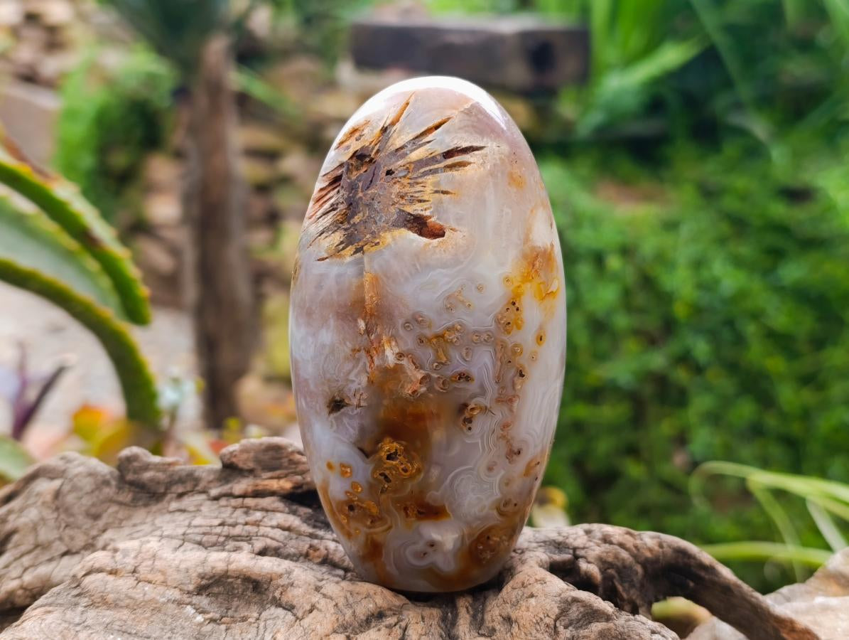 Polished Banded Agate Standing Free Forms x 4 From Madagascar