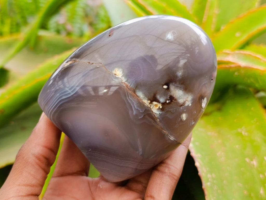 Polished Banded Agate Standing Free Forms x 4 From Madagascar