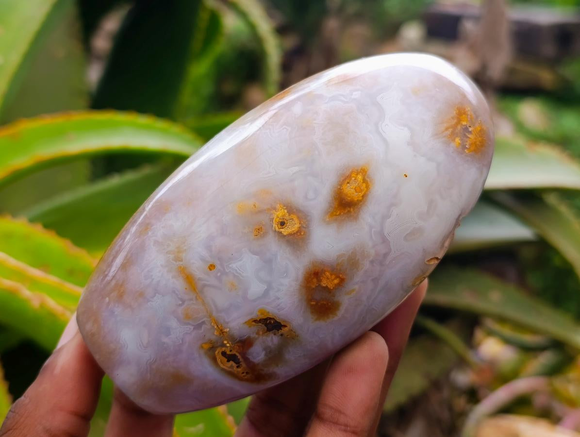 Polished Banded Agate Standing Free Forms x 4 From Madagascar