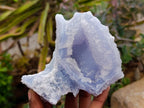 Natural Large Etched Blue Chalcedony Geode x 3 From Nsanje, Malawi - Toprock Gemstones and Minerals 