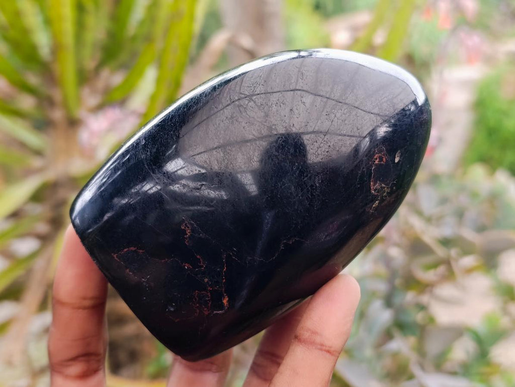 Polished Black Tourmaline Standing Free Forms x 2 From Madagascar
