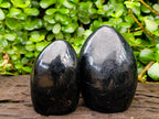 Polished Black Tourmaline Standing Free Forms x 2 From Madagascar