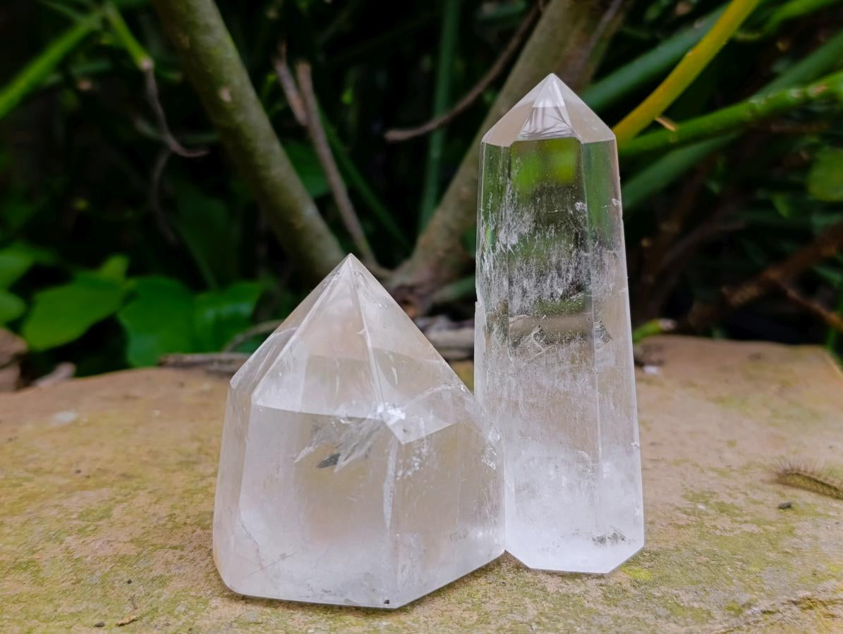 Polished Clear Quartz Crystals x 6 From Madagascar