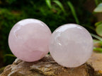 Polished Rose Quartz Spheres x 6 From Madagascar - Toprock Gemstones and Minerals 