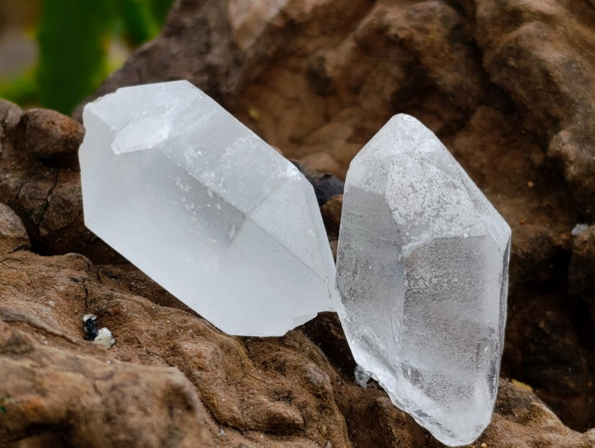 Natural Double Terminated Milky Quartz Crystals x 70 From Madagascar
