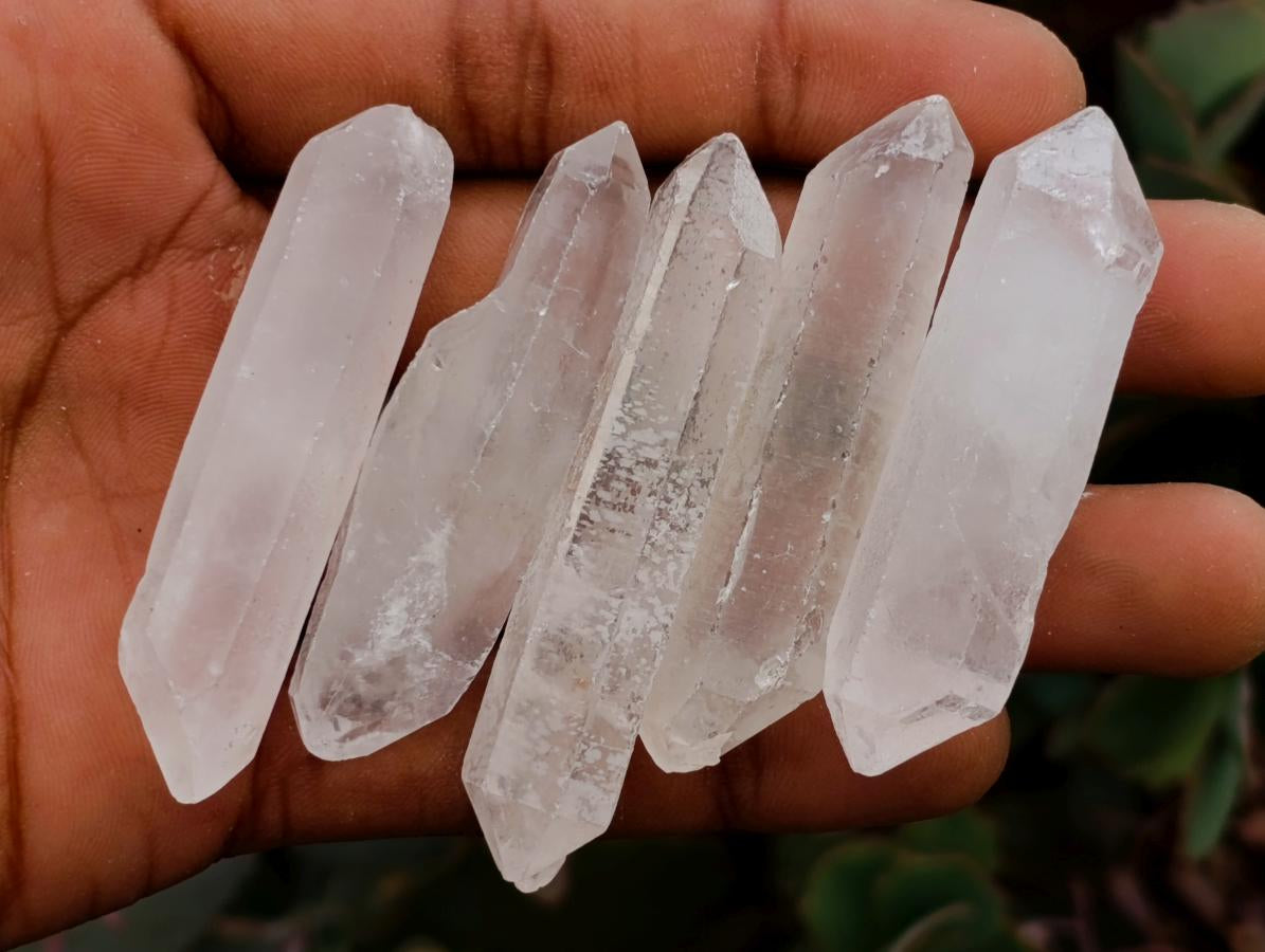 Natural Double Terminated Milky Quartz Crystals x 70 From Madagascar