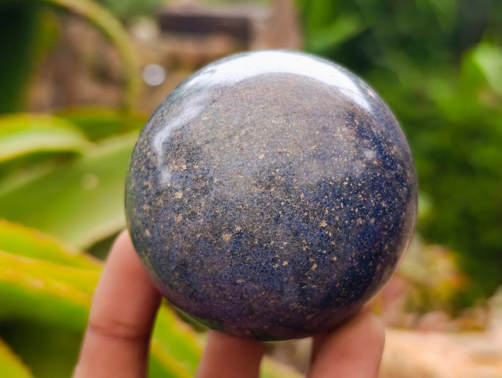Polished Mixed Tray of Lazulite Hearts and Spheres x 6 From Madagascar