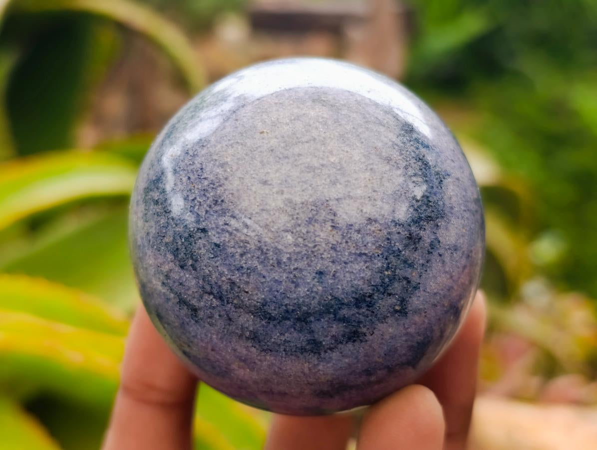 Polished Mixed Tray of Lazulite Hearts and Spheres x 6 From Madagascar