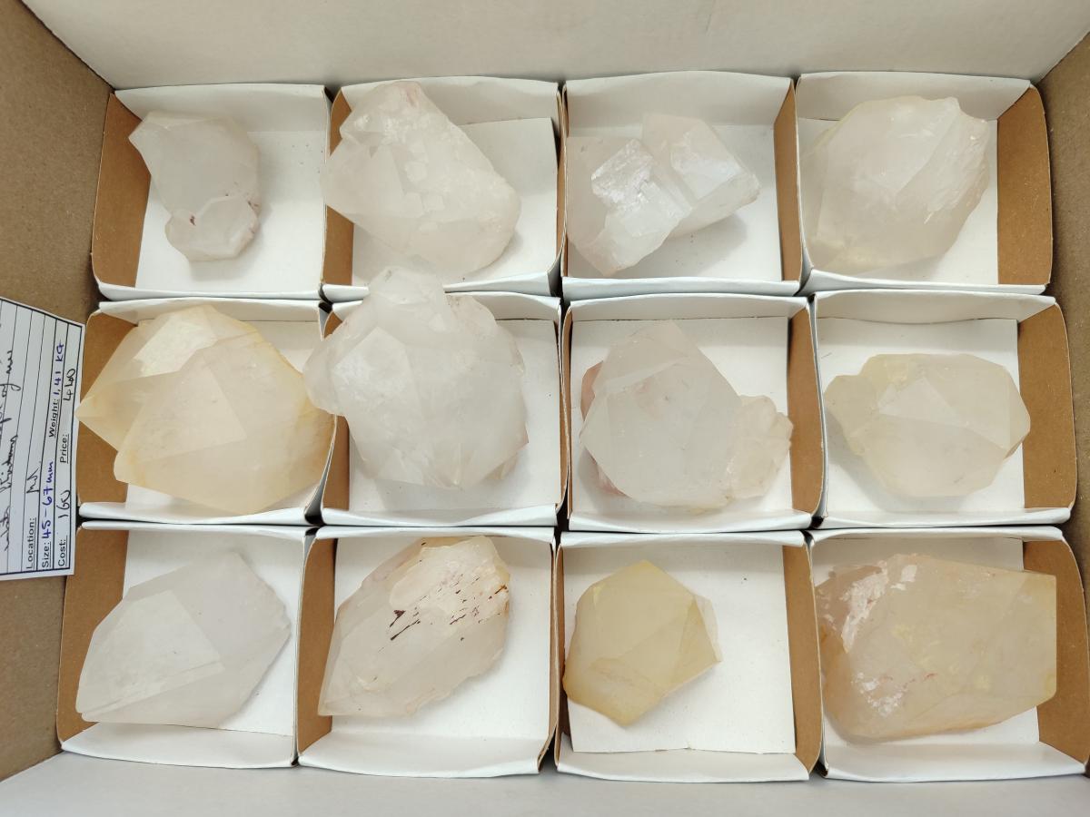 Natural Clear Quartz Crystals x 12 From Madagascar - Toprock Gemstones and Minerals 