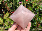 Polished Rose Quartz Pyramids x 2 From Madagascar