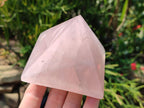 Polished Rose Quartz Pyramids x 2 From Madagascar