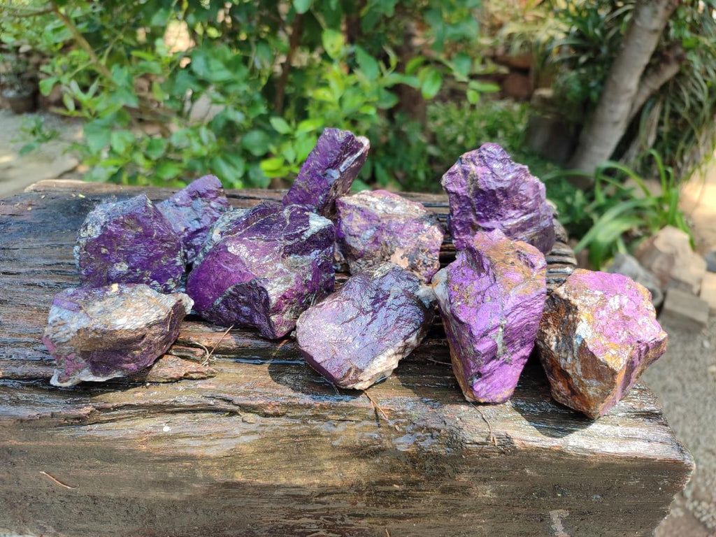 Natural Metallic Purpurite Specimens x 12 From Erongo, Namibia