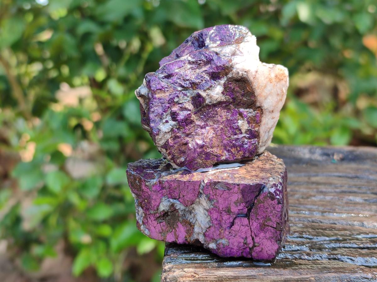 Natural Metallic Purpurite Specimens x 12 From Erongo, Namibia