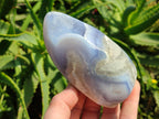 Polished Blue Lace Agate Standing Free Forms x 2 From Nsanje, Malawi
