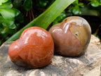 Polished Polychrome Jasper Hearts x 6 From NW Coast, Madagascar