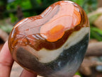 Polished Polychrome Jasper Hearts x 6 From NW Coast, Madagascar