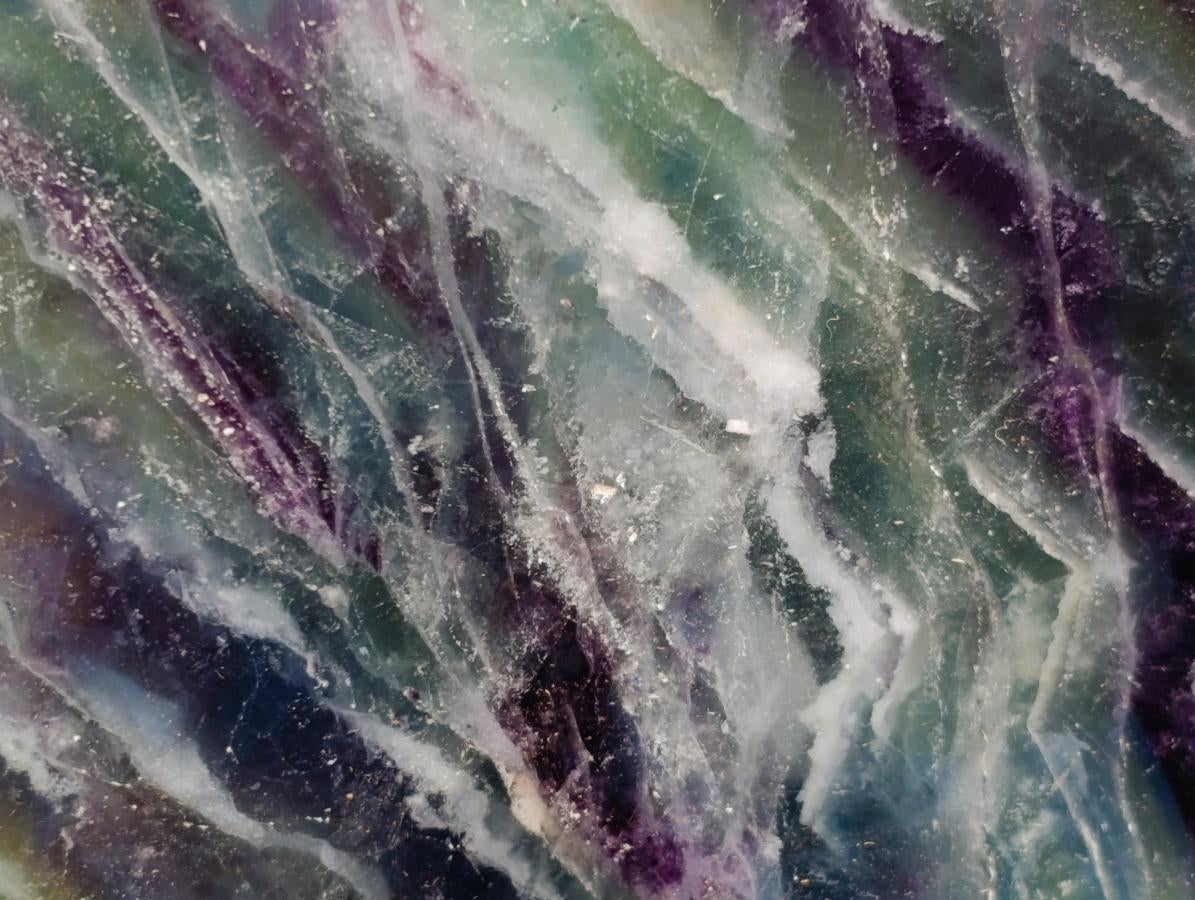 Polished On One Side Watermelon Fluorite Slices x 2 From Uis, Namibia