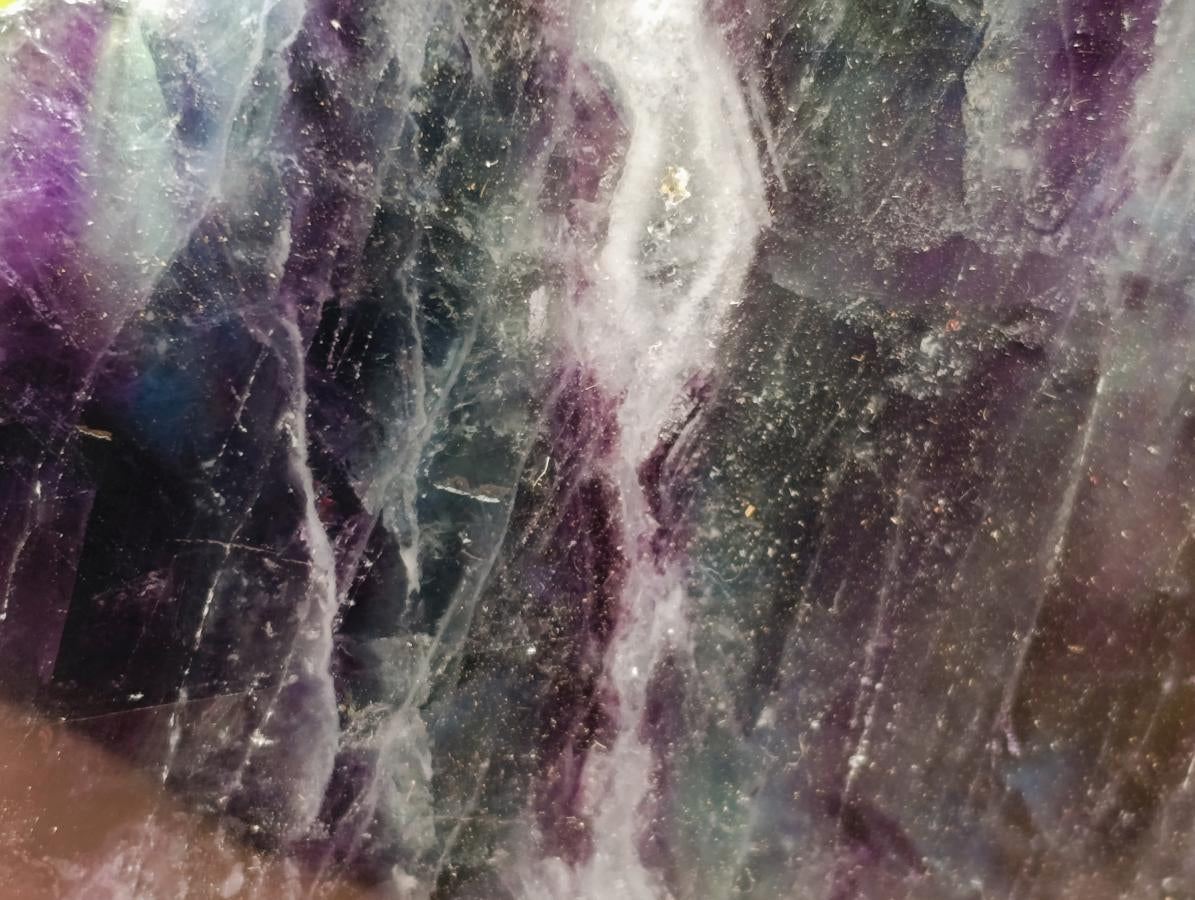 Polished On One Side Watermelon Fluorite Slices x 2 From Uis, Namibia