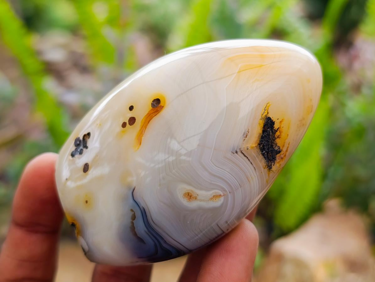 Polished Banded Agate Standing Free Forms x 6 From Madagascar