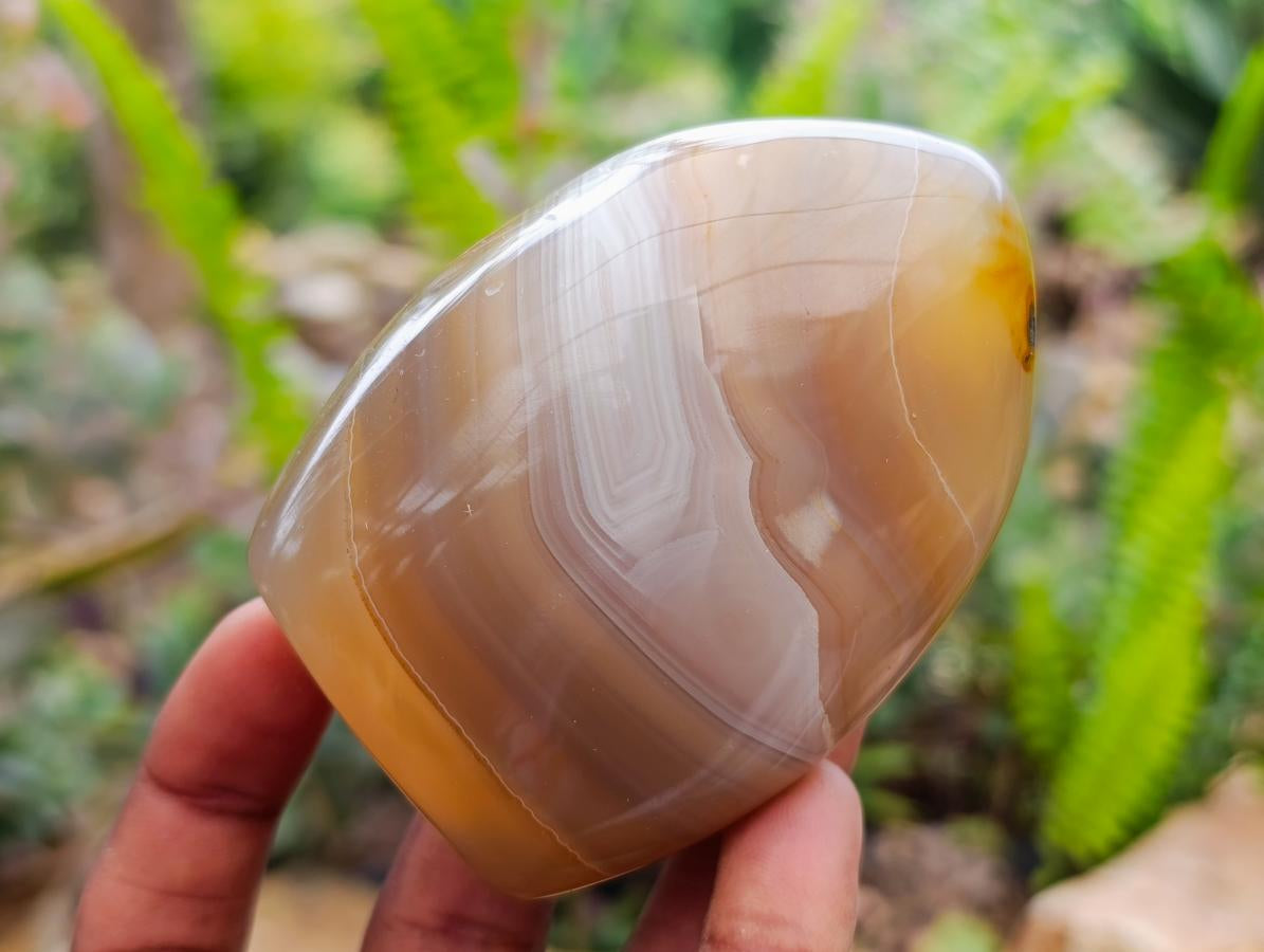 Polished Banded Agate Standing Free Forms x 6 From Madagascar