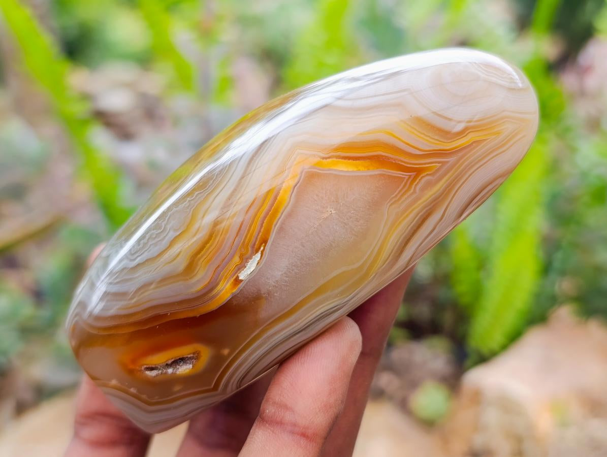 Polished Banded Agate Standing Free Forms x 6 From Madagascar
