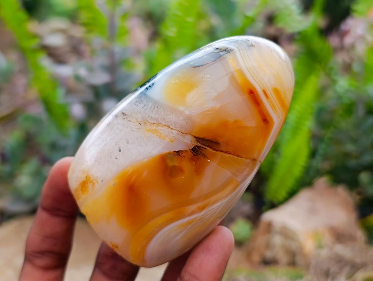 Polished Banded Agate Standing Free Forms x 6 From Madagascar
