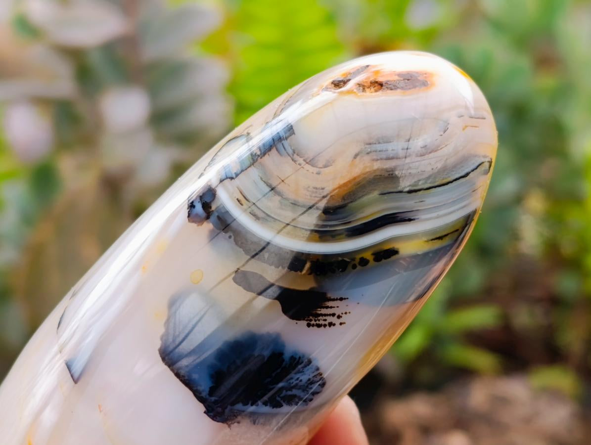 Polished Banded Agate Standing Free Forms x 6 From Madagascar
