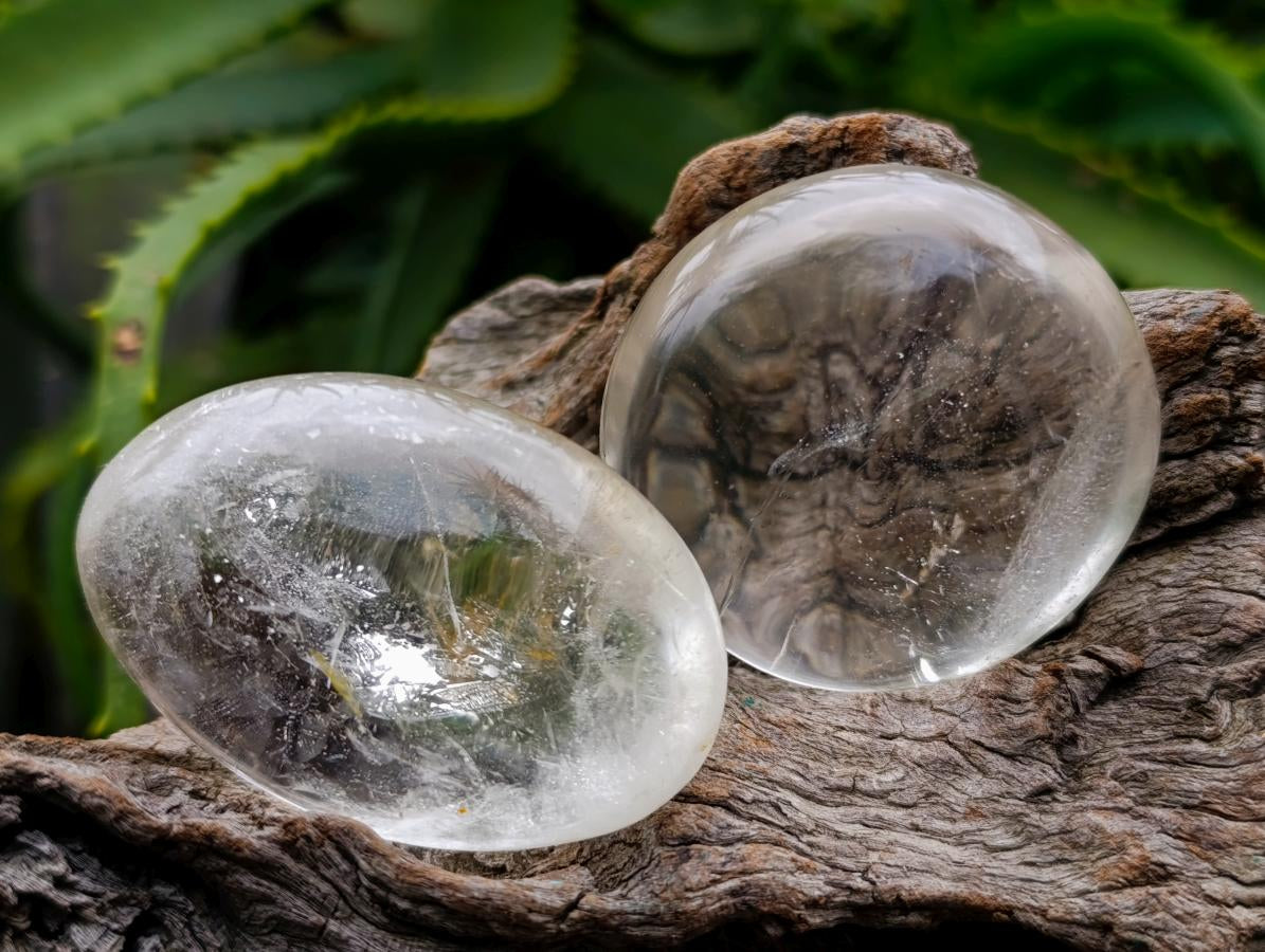 Polished Clear Quartz Galets x 12 From Madagascar
