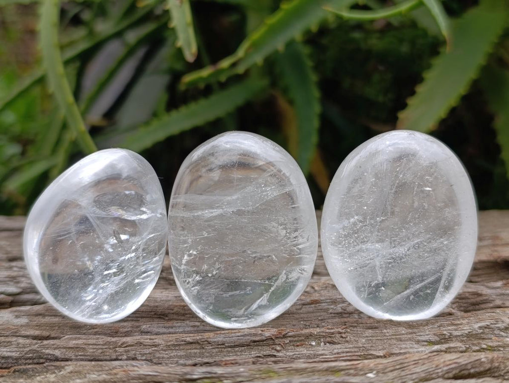 Polished Clear Quartz Galets x 12 From Madagascar
