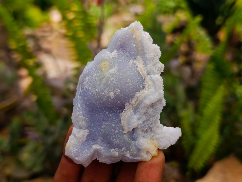Natural Etched Blue Chalcedony Geodes x 12 From Nsanje, Malawi - Toprock Gemstones and Minerals 