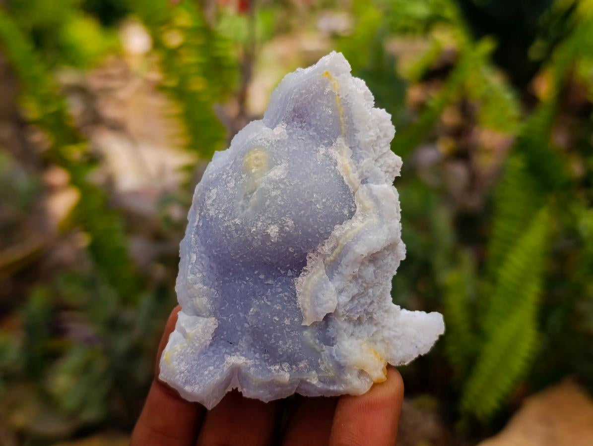 Natural Etched Blue Chalcedony Geodes x 12 From Nsanje, Malawi - Toprock Gemstones and Minerals 
