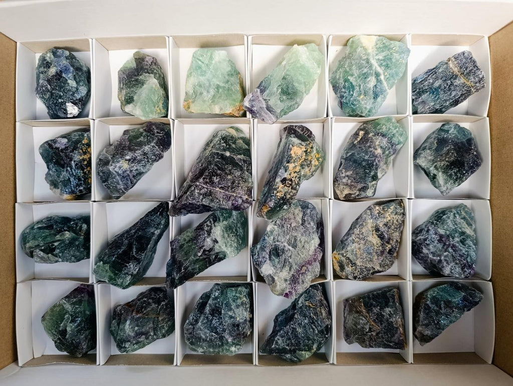 Natural Watermelon Fluorite Cobbed Specimens x 24 From Uis, Namibia