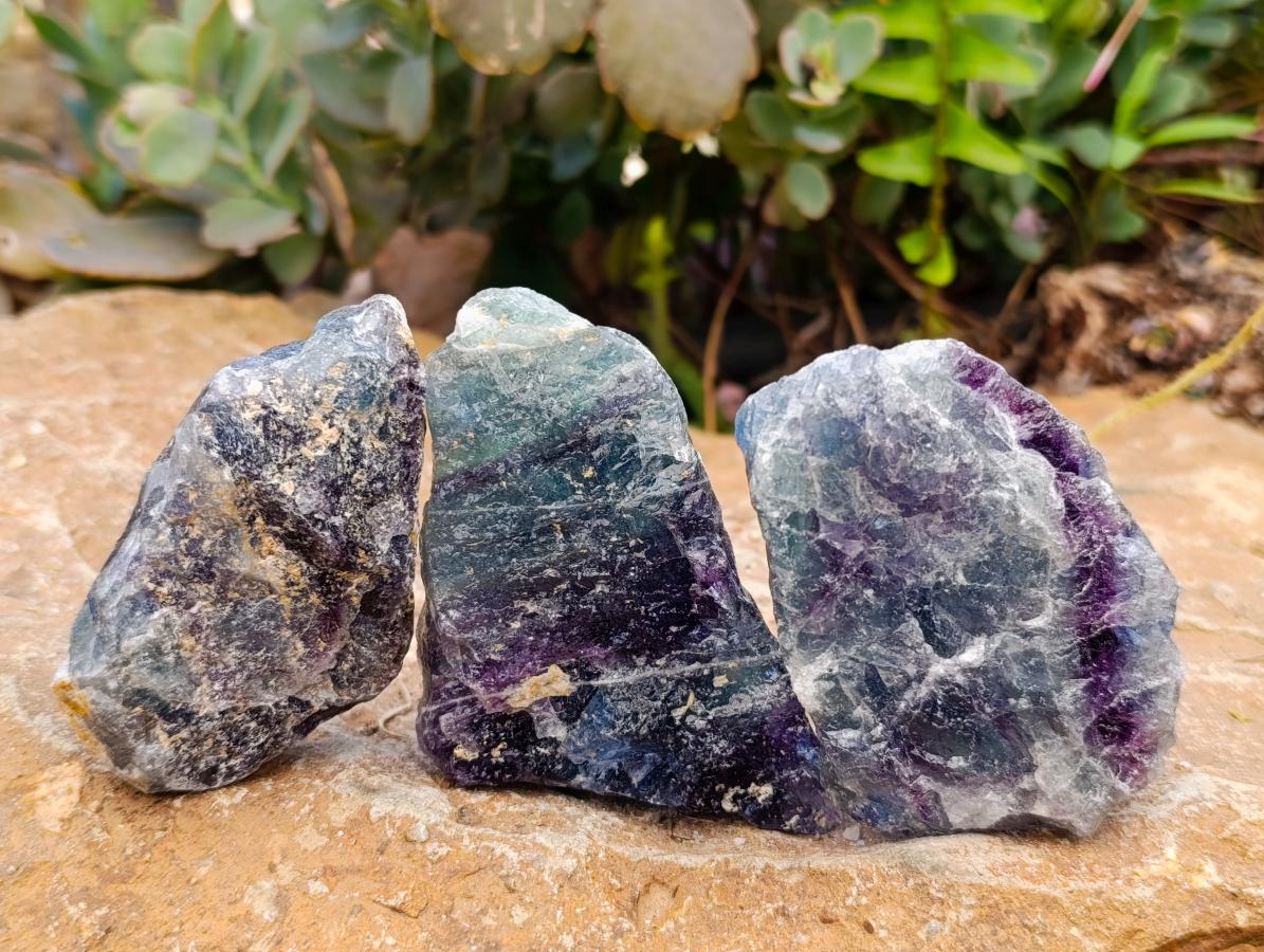 Natural Watermelon Fluorite Cobbed Specimens x 24 From Uis, Namibia