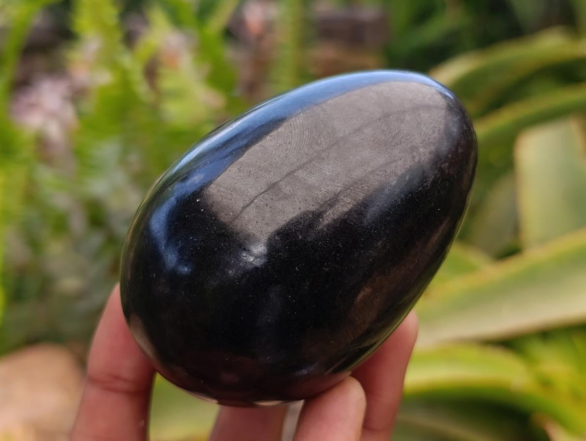Polished Black Basalt Eggs x 6 From Madagascar