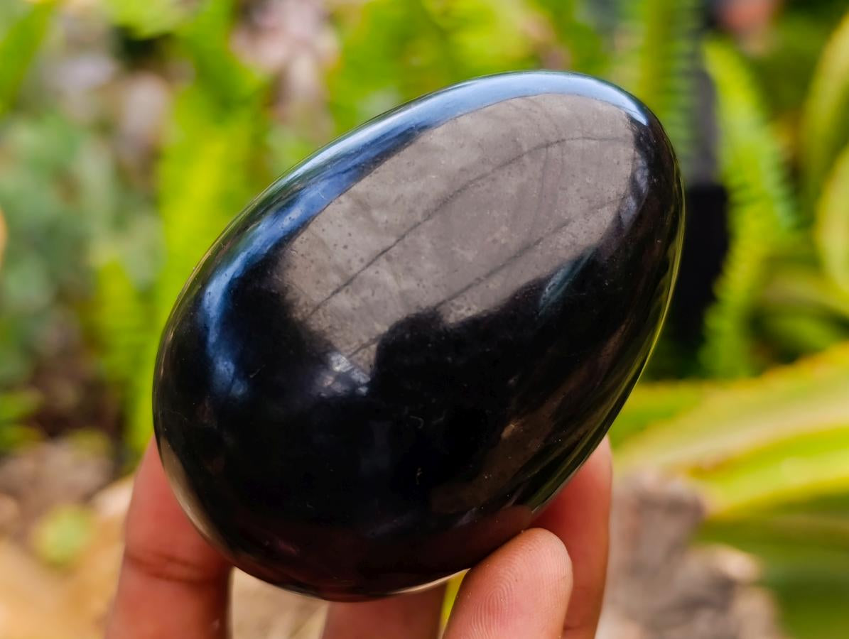 Polished Black Basalt Eggs x 6 From Madagascar