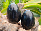 Polished Black Basalt Eggs x 6 From Madagascar