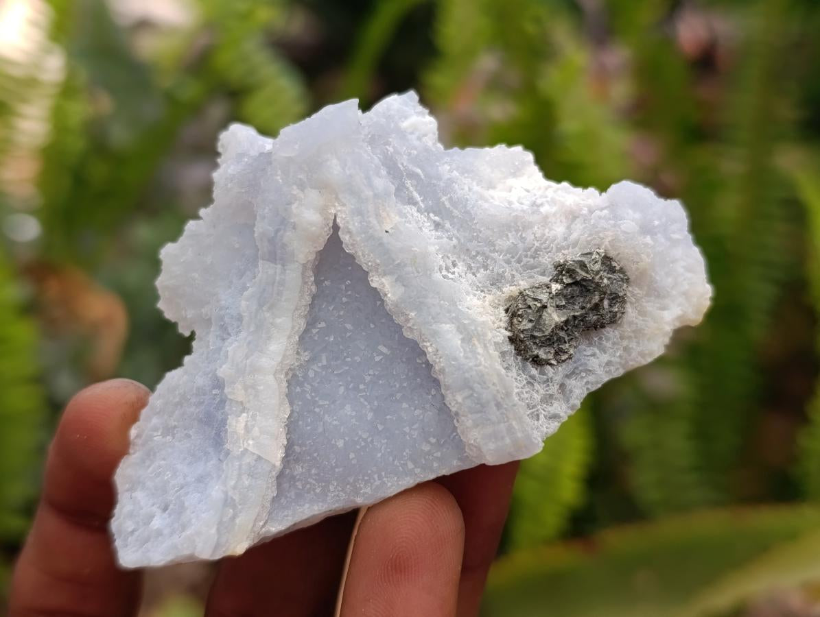 Natural Etched Blue Chalcedony Geodes x 12 From Nsanje, Malawi