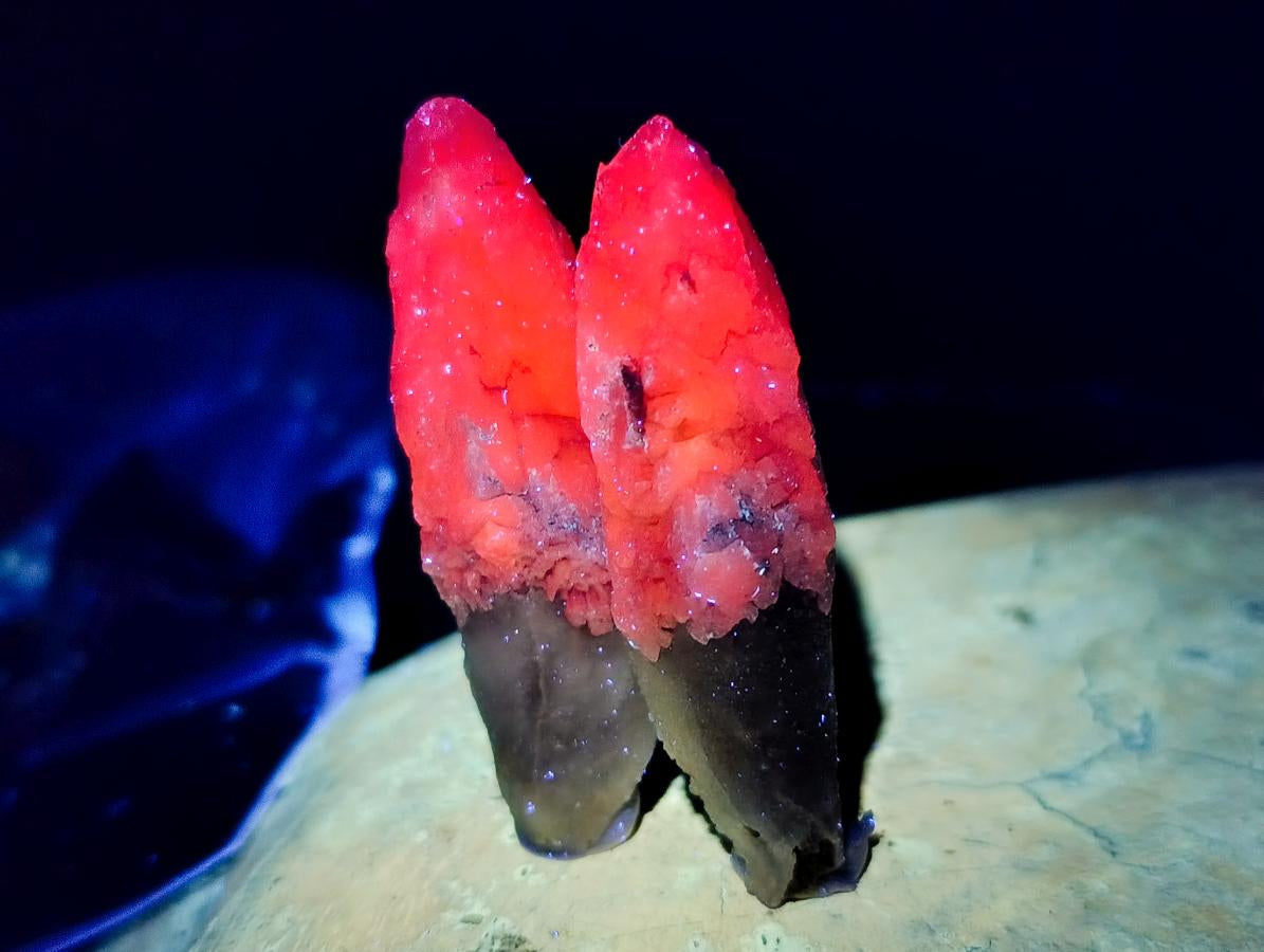 Natural Drusy Quartz Coated Spearhead Calcite Specimens x 35 From Albert's Mountain, Lesotho