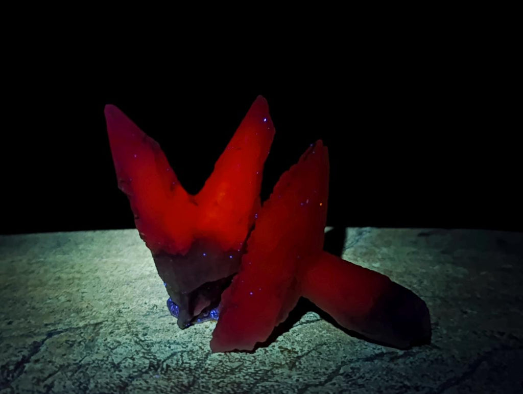 Natural Drusy Quartz Coated Spearhead Calcite Specimens x 35 From Albert's Mountain, Lesotho