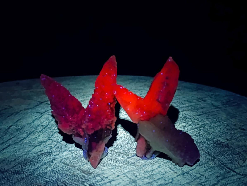 Natural Drusy Quartz Coated Spearhead Calcite Specimens x 35 From Albert's Mountain, Lesotho