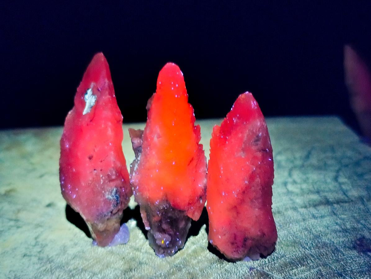 Natural Drusy Quartz Coated Spearhead Calcite Specimens x 35 From Albert's Mountain, Lesotho