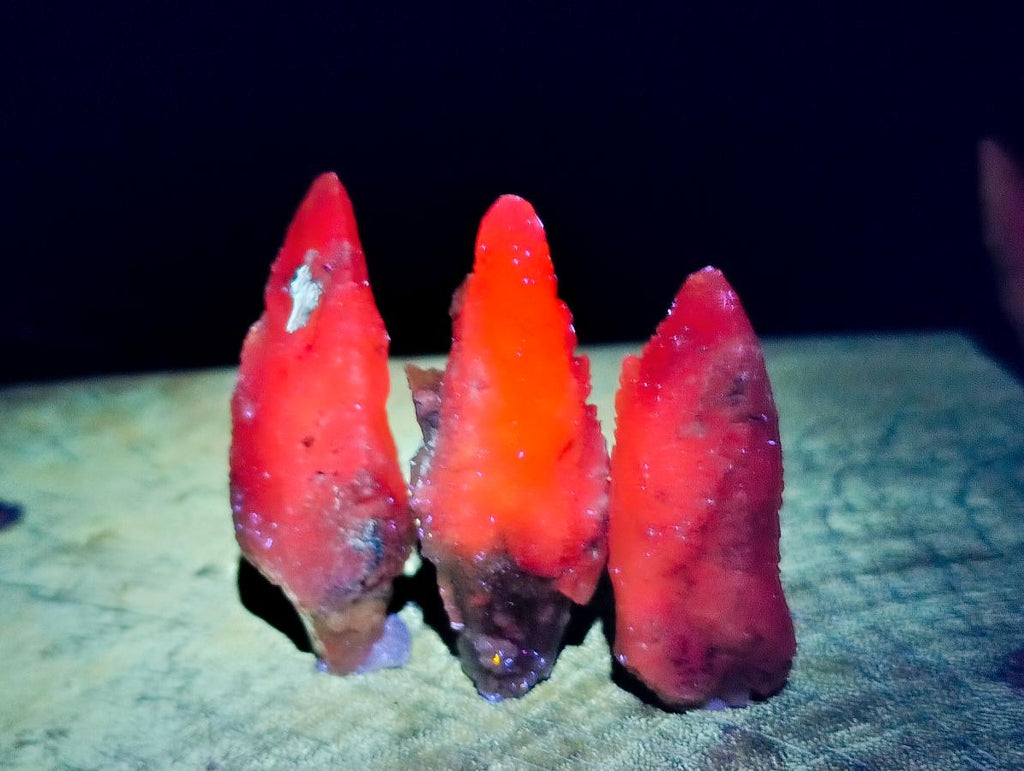 Natural Drusy Quartz Coated Spearhead Calcite Specimens x 35 From Albert's Mountain, Lesotho