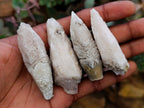 Natural Drusy Quartz Coated Spearhead Calcite Specimens x 35 From Albert's Mountain, Lesotho