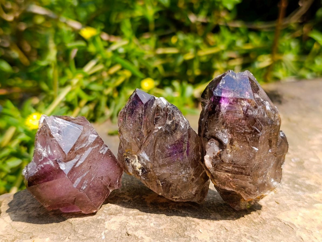 Natural Window Amethyst Crystals x 12 From Chiredzi, Zimbabwe