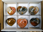 Polished Polychrome Jasper Hearts x 6 From NW Coast, Madagascar