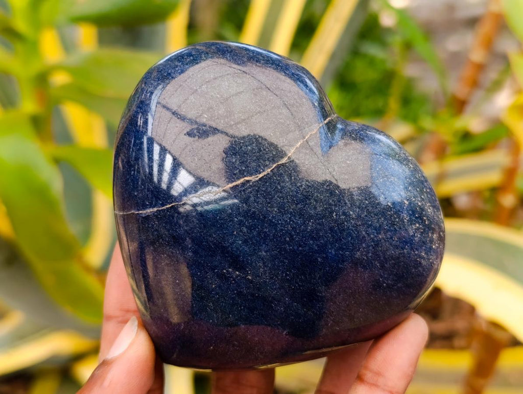 Polished Lazulite Hearts x 3 From Madagascar