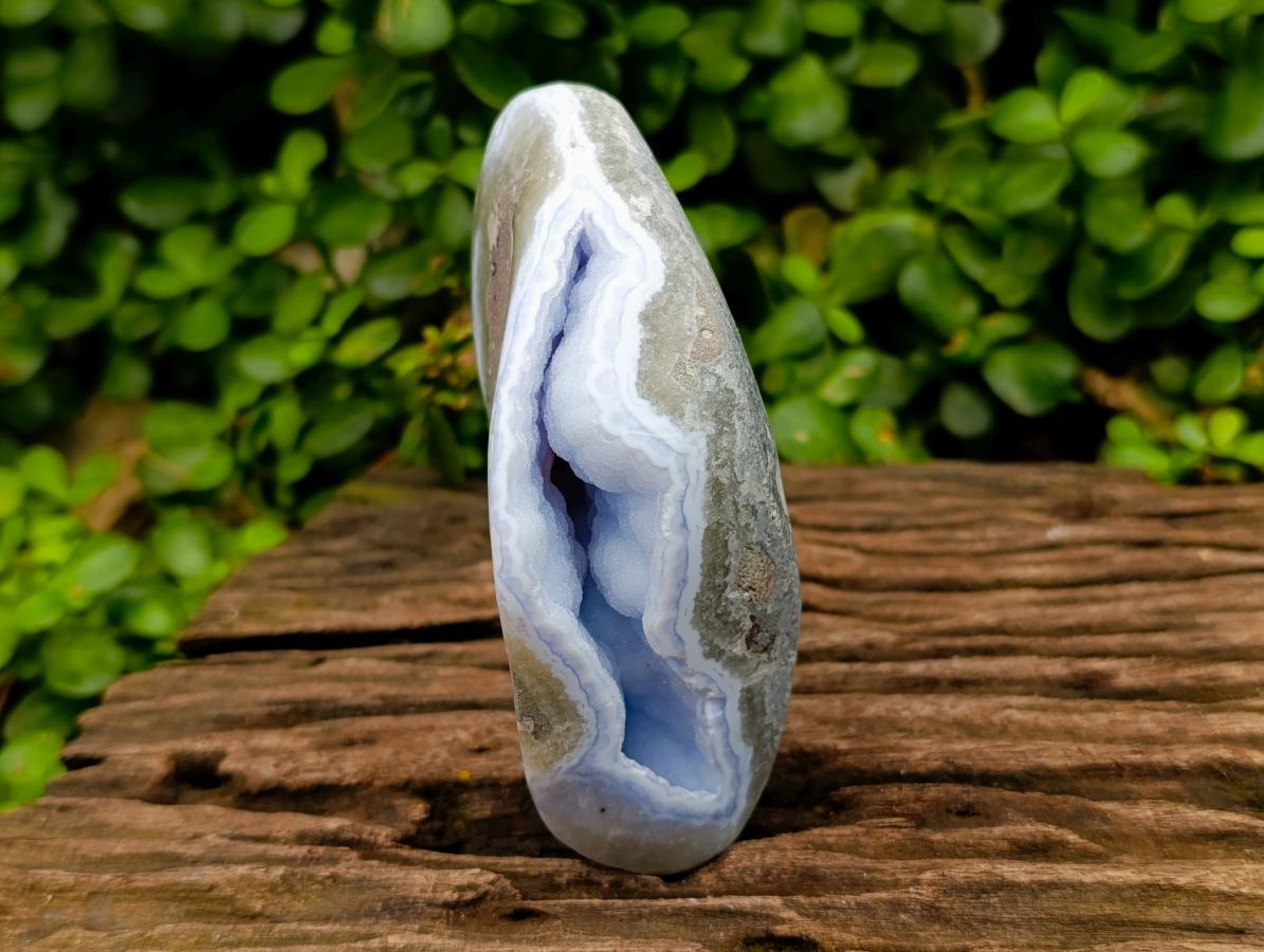 Polished Blue Lace Agate Free Forms x 3 From Nsanje, Malawi